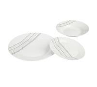 Secret de Gourmet - Service de Table 18 Pièces "Lignes" 27cm Blanc