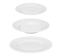 Secret de Gourmet - Service de Table en Porcelaine 18 Pièces "Perle" 27cm Blanc