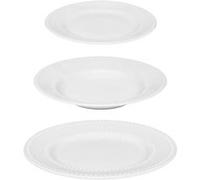 Service de Table en Porcelaine 18 Pièces "Perle" 27cm Blanc