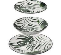 Service D'assiettes "Palme" - Vert - 18 Pièces
