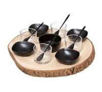 Secret de Gourmet - Set Apéritif 14 Pièces "Ecorce" 29cm Naturel Gris G