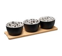 Ensemble Apéritif 4 Pièces Motif Floral Blanc