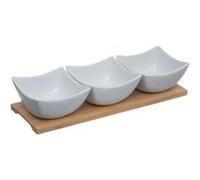 Secret de Gourmet - Set Apéritif 4 pièces Porcelaine 30cm Blanc Blanc G