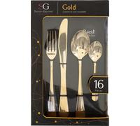 Set de Couverts 16 Pièces en Acier Inoxydable Finition Dorée