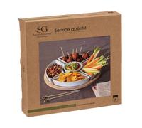 Secret de Gourmet Set de snacks en bambou blanc rond, 6 pièces