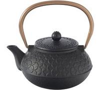 Secret de Gourmet - Théière en fonte design Flower - 1000 ml - Noir - Flower Noir G