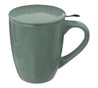 SECRET DE GOURMET Tisaniera Infuseur à thé en céramique - Tasse Tisana avec infuseur et couvercle - Infuseur à thé en porcelaine pour une personne - 320 ml