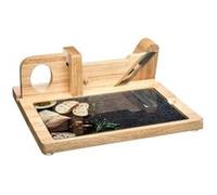 Secret de Gourmet Trancheuse à charcuterie en bois avec planche intégrée 28,5 x 26 x 10 cm
