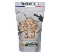 Secret des Chefs - Amandes entières émondées blanches 250g - Qualité Professionnelle - Pour Cookies, Brownies, Praliné, Pâtes, Entremets, Chouchous, Pâtisseries