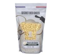 Secret des Chefs - Beurre de Cacao en Palets - Qualité Professionnelle - Pour Chocolat, Pâtisserie, Confiserie, Enrobage et Préparations Maison (500g)