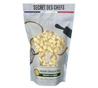 Secret des Chefs - Chunks Chocolat Blanc 300g - Grosses Pépites de Qualité Professionnelle - Pour Cookies, Muffins, Brownies, Brioches, Glaces, Pâtisseries