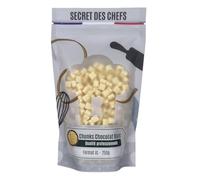 Secret des Chefs - Chunks Chocolat Blanc - Grosses Pépites de Qualité Professionnelle - Pour Cookies, Muffins, Brownies, Brioches, Glaces, Pâtisseries (250g)