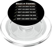 Secret Fishing Spot Don't Ask My Spot Humour Fishing Boundary PopSockets PopGrip pour MagSafe