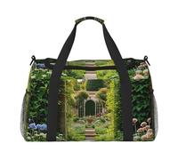 Secret Gardens Sac de voyage imprimé pour homme et femme, sacs de voyage pliables et sac fourre-tout spacieux pour le rangement des articles de toilette, bagages, articles personnels, noir, L, Noir