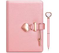 Secret Journal avec Coeur Cadenas et Clé +Stylo diamant，PU Organisateur de carnet de Voyage Cahier de Filles, Journal Intime Enfant, B6(18*13.5CM)