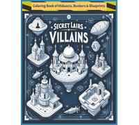 Secret Lairs of Villains Coloring Book: A Coloring Book of Hideouts, Bunkers & Blueprints | 50 Illustrations | Perfect for Teens and Adults and Aspiring Villains | Great Gift Idea and Stocking Stuffer