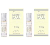 "Secret Man Attar - Concentrated Perfume Oil 6ml, Long Lasting & Alcohol-Free - Pack of 2 Roll-On Fragrances for Men"