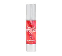 SECRET PLAY Huile de massage érotique avec texture subtile et glissante | Hydratante pour la peau et aromatique | Parfaite pour les massages sensuels | Parfum fraise | 50 ml