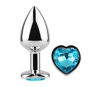 Secret Play Metal Butt Blue Heart Plug Size S 7cm 1ud
