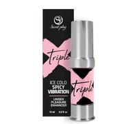 SECRET PLAY - TRIPLE X | Gel intensifiant le plaisir unisexe aux effets rafraîchissants, épicés et vibrants | Formule naturelle pour des sensations uniques | Emballage compact sans air | 15 ml
