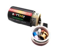 Secret Safe - Realistic Fake Battery Container, Hidden Stash Holder | 3.3×3.3×6cm Compact ABS Body, Concealed Money Storage Design, Discreet Accessory Suitable For Desk Bedroom Home Travel Use