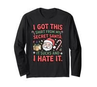 Secret Santa Sucks Funny Christmas Anti-Holiday Humour Manche Longue