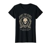 Secret Space Program Solar Warden Reptilien Corps Design T-Shirt Graphique avec Valeur, Femme, Noir, XS