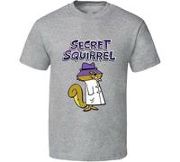 Secret Squirrel Vintage Cartoon Shirt Throwback Old School Rare Time Grey Manches Courtes(Large)
