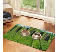 Secret Temple Tapis d'alimentation en cuir absorbant pour chien et chat - Imperméable - Pas de taches - Séchage rapide - Antidérapant - 45 x 30 cm