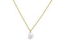Secret & You Collier à pendentif avec cinq perles de culture d'eau douce, forme baroque de Keshi - Chaîne et Pendentif en Argent Sterling 925 Plaqué Rhodium ou Or 18k 38 à 45 cm