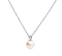 Secret & You Collier de Perles de Culture Rondes de 5,0 à 5,5 mm d'eau Douce - Chaîne et Pendentif en Argent Sterling 925 millièmes baigné de Rhodium ou d'or 18k 40 ou 45 cm de Long.