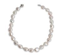 Secret & You Collier de perles pour femmes de culture d'eau douce Pièce baroque de 45 cm de long Grandes pièces baroques de 12 à 13 mm avec nœud entre chaque perle.