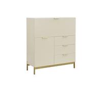 Secrétaire avec 2 porte et 3 tiroirs - MDF et métal - Beige - ERWIN