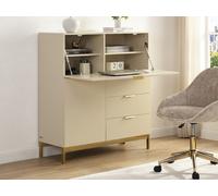 Secrétaire avec 2 porte et 3 tiroirs - MDF et métal - Beige - ERWIN