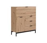 Secrétaire avec 2 porte et 3 tiroirs - MDF et métal - Coloris : Naturel - ERWIN