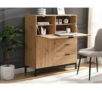 Secrétaire avec 2 portes et 3 tiroirs - MDF et métal - Coloris : Naturel - ERWIN