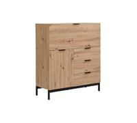 Secrétaire avec 2 portes et 3 tiroirs - MDF et métal - Coloris : Naturel - ERWIN