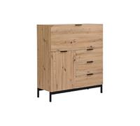 Secrétaire avec 2 portes et 3 tiroirs - MDF et métal - Coloris : Naturel - ERWIN