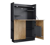 Secrétaire bureau Alena 85x28.6cm Anthracite/chêne doré Vicco