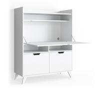 Secrétaire bureau Berdi, 110x45cm, Blanc, Vicco