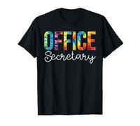 Secrétaire de Bureau pour la rentrée Scolaire Tie Dye Retro Rainbow T-Shirt