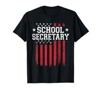 Secrétaire de l'école, fier du drapeau américain, patriote et patriote américain T-Shirt