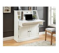 Secrétaire en pin et MDF - Coloris : Blanc - CLEORE