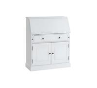 Secrétaire en pin et MDF - Coloris : Blanc - CLEORE