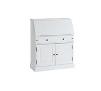 Secrétaire en pin et MDF - Coloris : Blanc - CLEORE