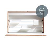 Müller Möbelwerkstätten Secrétaire murale avec interrupteur marche/arrêt LED Flatbox blanc lxHxP 71,7x43,1x12,2cm/câble noire