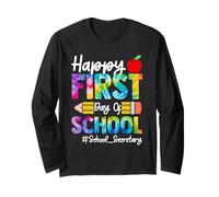 Secrétaire Scolaire Happy First Day of School Back to School Manche Longue