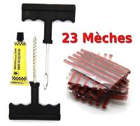 SECRETDRESSING - Kit de reparation avec meches pour pneu tubeless - Kit de reparation + 23 Recharge