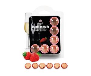 Secretplay Set boules brésiliennes fraises avec Cava 6uds