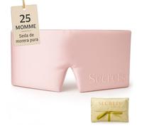 Secrets de Beauté - Masque de nuit en soie 25 Momme, cache-yeux sommeil, occultation efficace, bandeau réglable, hypoallergénique (Rose)